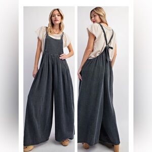 Easel Charcoal Gray Overalls